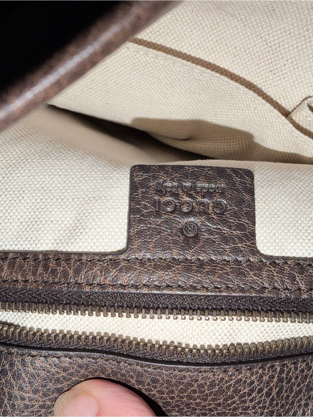 Gucci Brown Leather Tote Bag - Brown